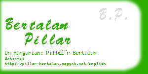 bertalan pillar business card